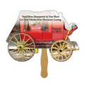 Digital Stage Coach Fast Fan w/ Wooden Handle & Front Imprint (1 Day)